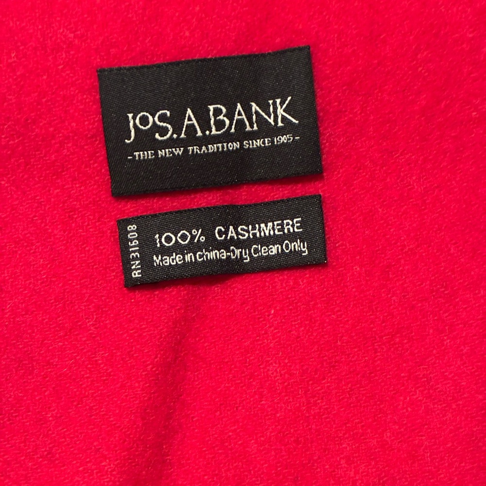 Jos. A. Bank Red Cashmere Scarf - Picture 4 of 8